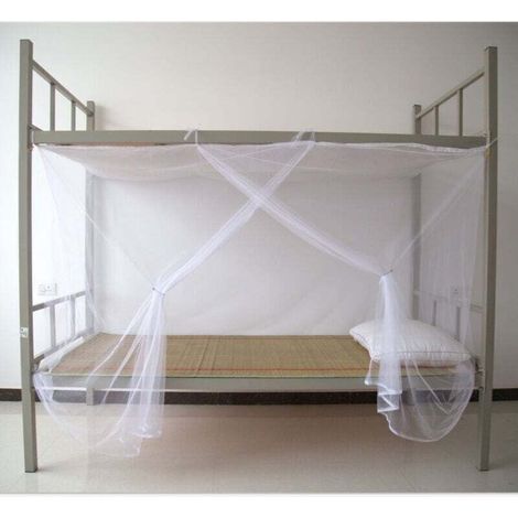 Moustiquaire Lit superposé blanc pour dortoir d'étudiants à trous fins de 195100150cm (1/3)
