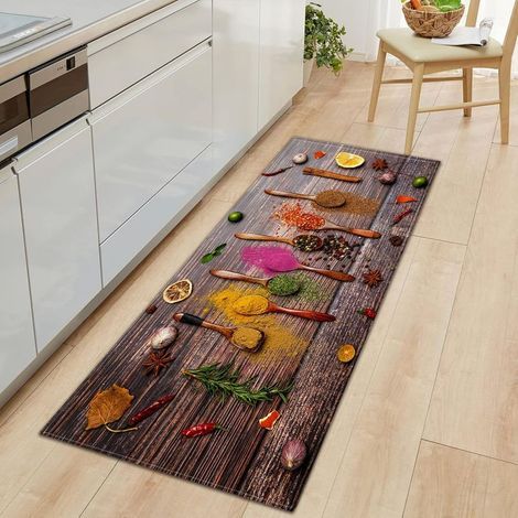 Tappetino da cucina 40x120 cm, tappetino per piatti e spezie da posizionare davanti al lavello, lavabile, antiscivolo, comodo tappetino da bagno, zerbino, tappetino per pavimento della cucina. (1/5)
