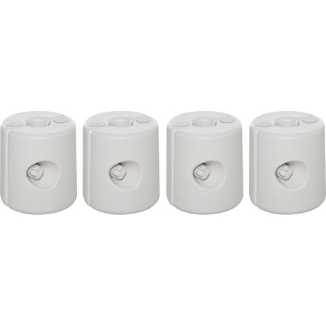 Poids pour tonnelle, support lestable, pieds de tente de réception, lot de 4, PE Ø24 x H25 cm, blanc (1/5)
