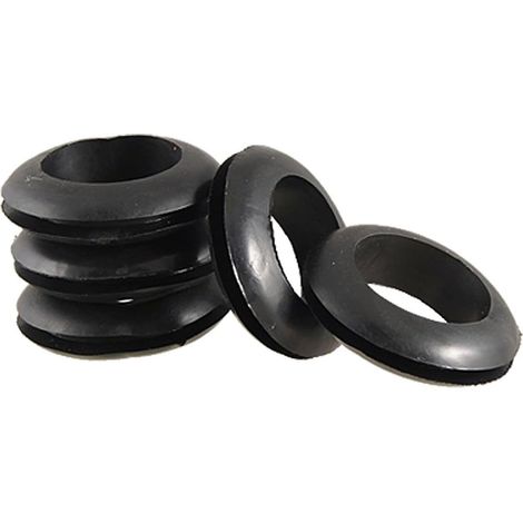 5pcs Passe Fils Œillet en Caoutchou Passe-Câble Bagues Anneaux Protection Fil Œillet Barre 25mm noir (1/2)