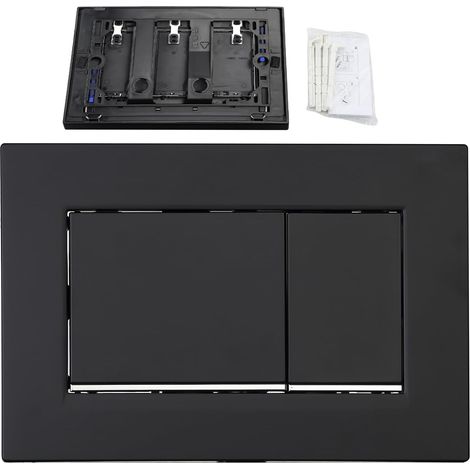 Plaque de commande à double chasse d'eau compatible Geberit sigma30 115.883.kk.1 panneau de chasse d'eau pour WC, réservoir caché (noir) (1/4)