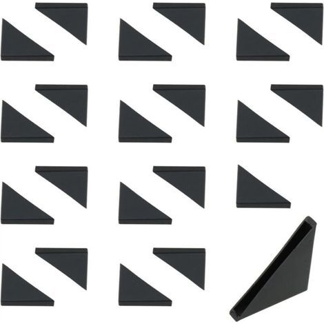 Protections d'angle triangulaires pour table en verre – Lot de 22, noires, adaptées au verre, à la céramique, au bois et à l'acier (1/4)