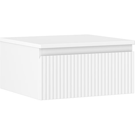 Mexen Rivel Badschrank für Waschbecken 50 cm mit Tischplatte, 1 Schublade, gerillt, weiß matt - 91A20-05023-1-BFC01 (1/5)