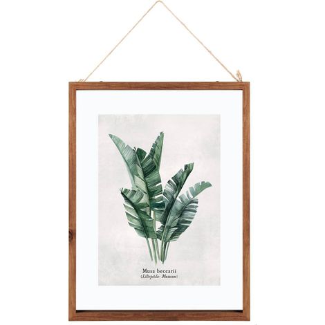Cadre décoratif Feuilles en Bois et Verre 38 x 48 cm - Atmosphera (1/5)