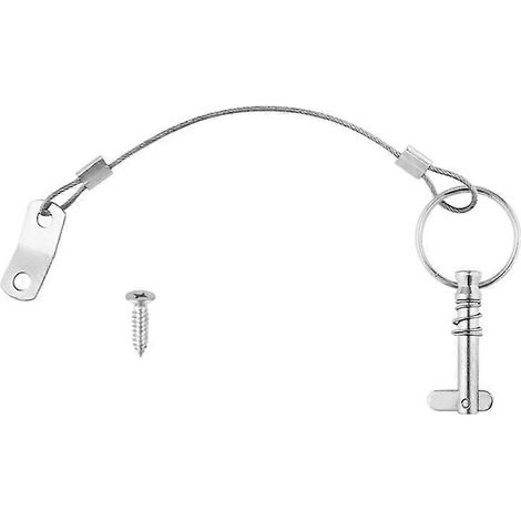 Goupille à dégagement rapide avec système de verrouillage par cordon et ressort, goupille de 6,3 mm en acier inoxydable 316 pour charnière de bimini de bateau, quincaillerie marine (1/5)