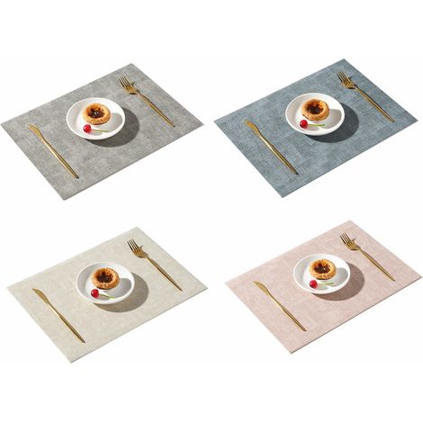 Set De Nappes De Table - En Cuir - Résistant À La Chaleur Et Aux Taches - Pour Cuisine - 4 Pièces (1/5)