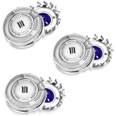 Lot de 3 lames de têtes de rasoir électriques pour hommes pour Philips HQ8 PT720 PT725 PT815 PT860 AT890 AT899 AT750, têtes de rasage de rechange Pièces de coupe de rasoir Lames rotatives pour homme (1/4)