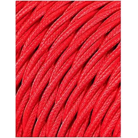 Câble Textile Tressé 2x0,75mm C-62 Rouge 5m (1/2)