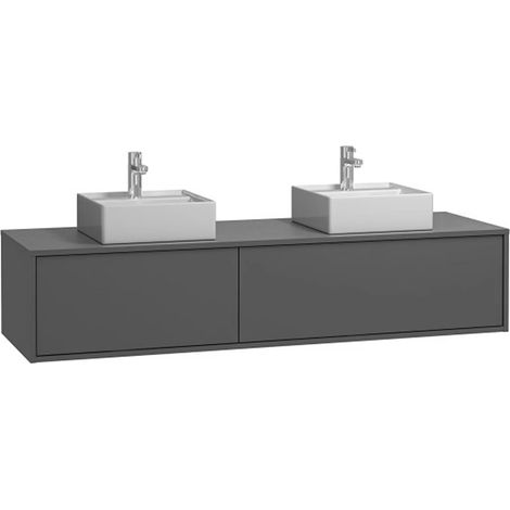 Mobile per bagno sospeso con lavabo doppio L150 cm Antracite - ISAURE II (1/5)