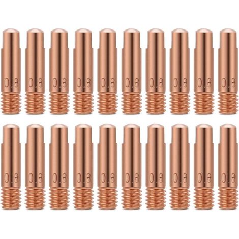 Buse De Contact MIG, Embouts De Contact De Soudage, Embout De Contact En Cuivre De 20 Pièces Pour Les Consommables De Torche De Soudage 15AK MIG(0.8) (1/5)