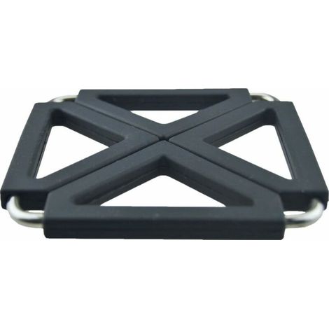 Dessous de plat pliable, réglable et extensible en métal et siliCône, Noir , Taille unique-Fei Yu (1/5)
