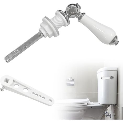 Bardusch - 1 pièce de poignée de chasse eau en céramique, pour toilette, poignée remplaçable convient à la plupart des réservoirs (1/5)