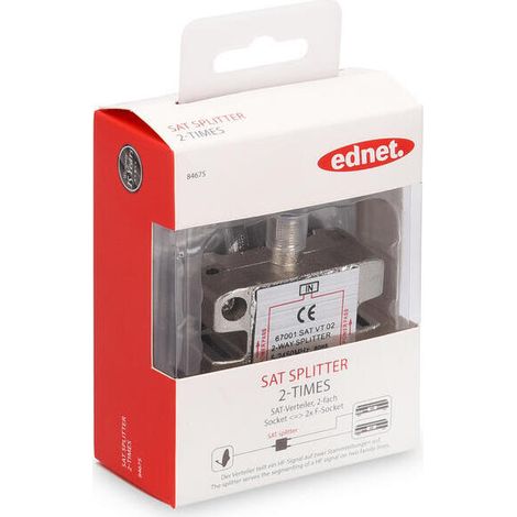 Ednet 84675 cable divisor y combinador Divisor de señal para cable coaxial Metálico (1/2)