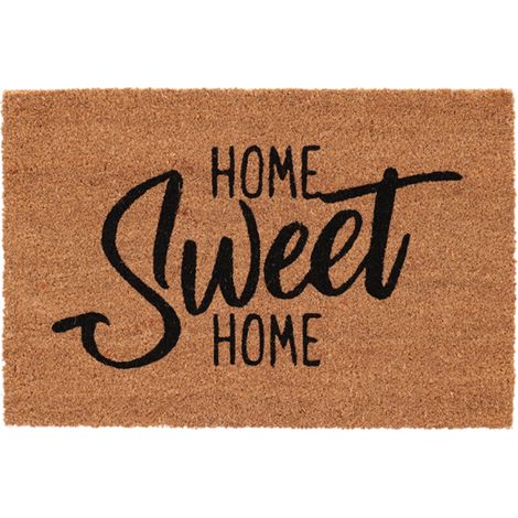 Paillasson en fibre de coco - Home Sweet Home - Beige - L 60 x l 40 cm - Livraison gratuite (1/5)