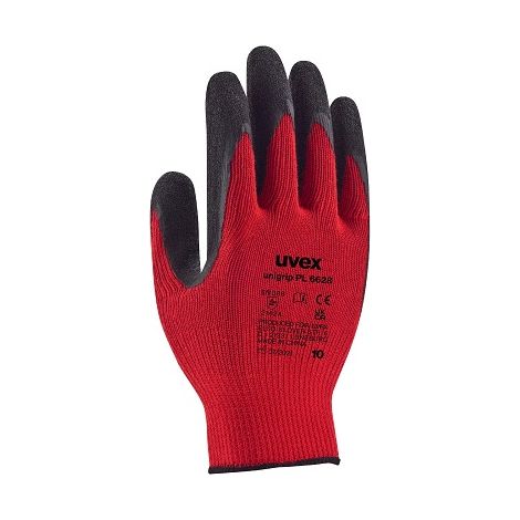 Gants en latex Uvex taille 7, Résistant à l'abrasion, Noir/rouge ( Prix pour 1 paire )