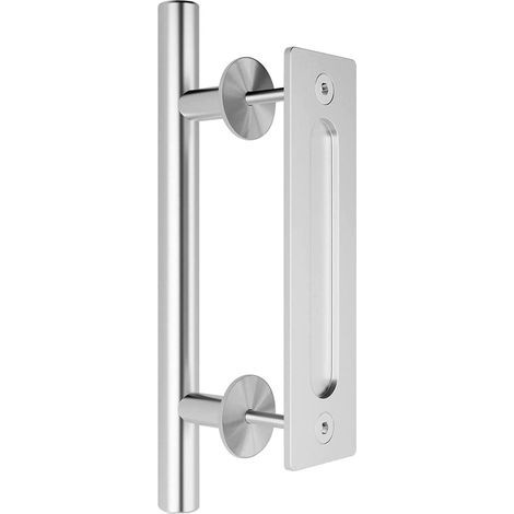 Wooden Sliding Door Handle - Double Sided - 30cm（silver，30cm） (1/5)