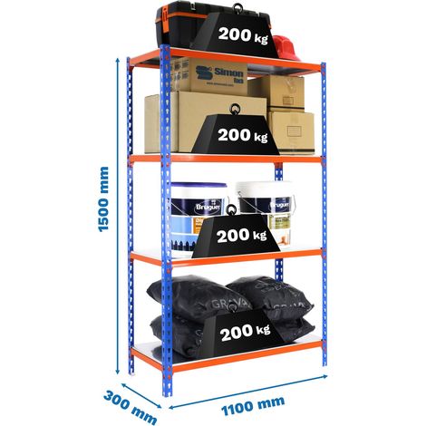 Simonrack Superplus Metallregal orange 4 Ebenen