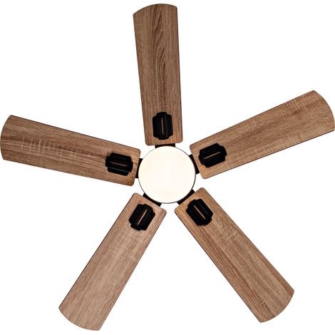 Ventilateur de plafond noir 42 pouces d'extérieur avec lumière et télécommande, ventilateur de plafond dimmable à 5 pales pour terrasse, ventilateur de plafond noir avec lumière pour chambre et salon (1/5)