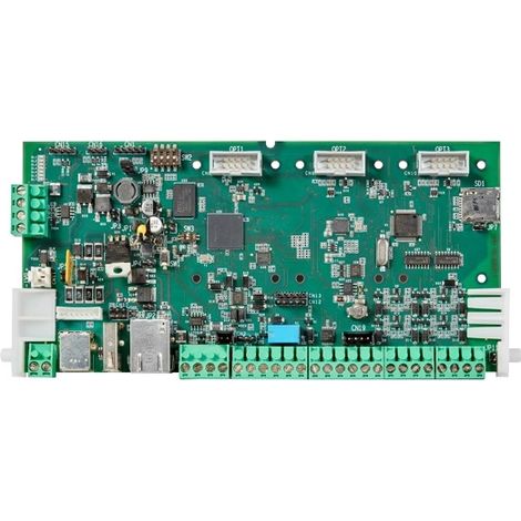 Scheda CPU MEDEA/32 Scheda CPU per centrale ibrida MEDEA/32, porta LAN integrata, porta USB 6 ingressi, 2 uscite, espandibile fino a 32 punti I/O, bus RS485