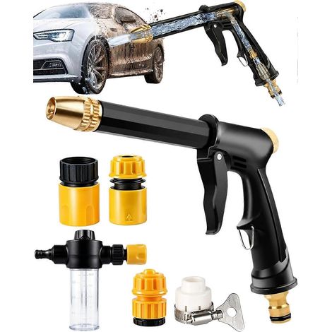 Pistolet à peinture long H2 + 3 connecteurs outil de lavage voiture multifonctionnel avec buse réglable 360° (1/5)