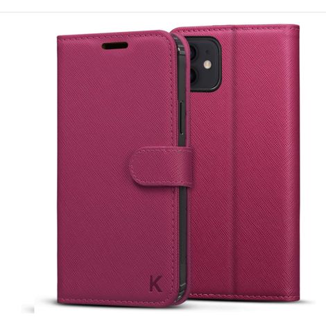 Hülle für Apple iPhone 12 mini, lila, mit Klappe, aus robustem Kunstleder (1/5)