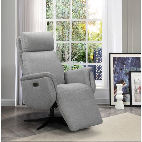 Fauteuil relax électrique en tissu polyester couleur Gris clair - Longueur 75 x Profondeur 75 x Hauteur 111 cm