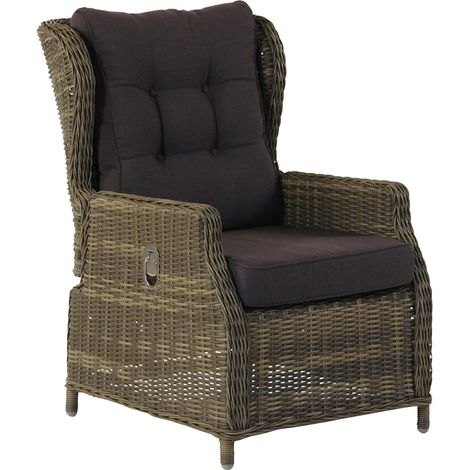 Inko Lounge-Sessel Leona Rattanoptik Loungesessel Gartensessel 3 Farben zur Wahl Rattanoptik dark olive