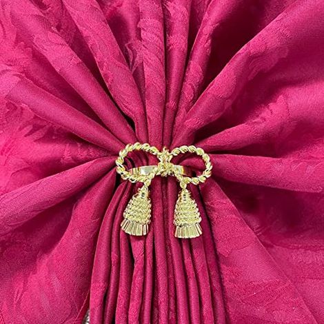 Lot de 6 ronds de serviette de Noël en métal - 15 motifs - Pour dîner de Noël ou mariage - Doré