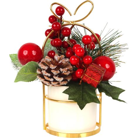Pomme De Pin Artificielle - Décoration De Table Pour Fêtes - Pour Intérieur Et Extérieur - Lot De 1 (1/5)