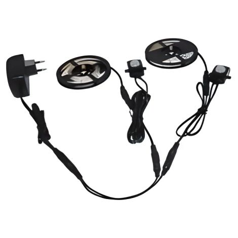Lot de 2 systèmes d'éclairage de sécurité led pour dessous de lit ou meuble avec capteur de mouvement (1/2)
