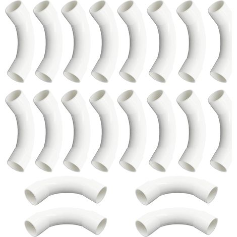 20 Pièces Tube Électrique Manchoné en PVC Coudes pour Tube Isolant  Coudes enfichables pour Tube Isolant M20 pour Installation Plafond Maison Mur Sous-sol (1/5)