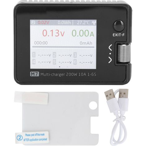 Chargeur LiPo 200W 10A RC Batterie LiPo Équilibreur Chargeur Déchargeur Noir Voiture Avion Bateau (1/5)