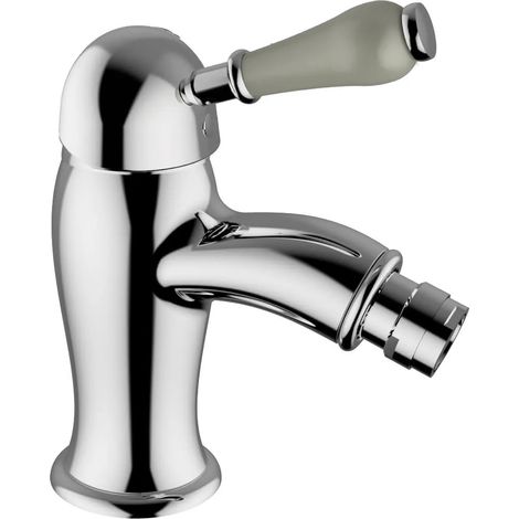 Teorema - Miscelatore Bidet Con Saltello Cromato E Maniglia Di Porcellana - Serie: Dune - Colore: Cromato (1/2)