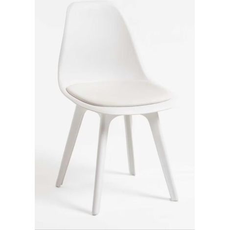 ORION91oficial® - Silla DIONE Asiento Piel Sintética Acolchado y Patas Color Blanco, 46x39x82cm Comedor Oficina Salón Teletrabajo Cocina – spaziOrion91 - Unidad (1/5)