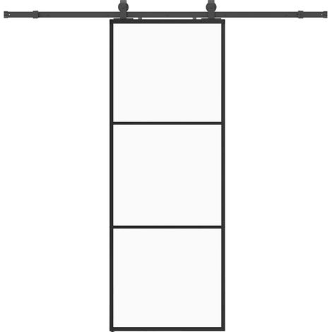 Maison Exclusive - Schiebetür mit Beschlag Schwarz 76x205 cm ESG-
