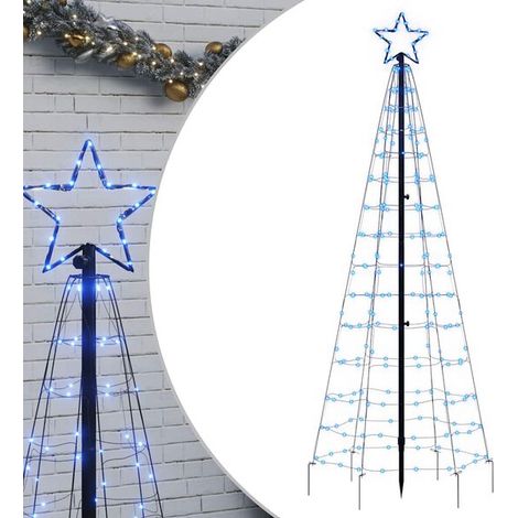 Sapin de Noël à LED avec support, 220 LED bleues, 180 cm (1/5)