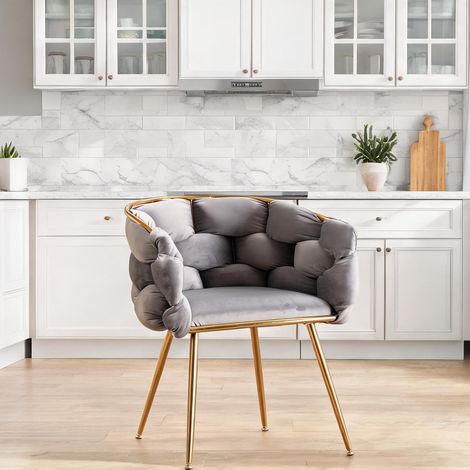 Fauteuil coloris gris en métal 70 x 59 x 75 cm (1/5)