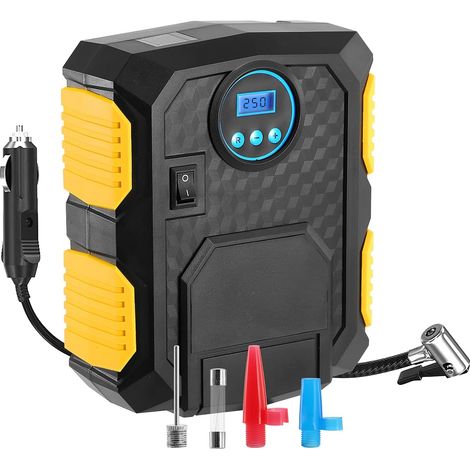 Compresseur d'air portable pour pneus, 150 psi, 12 V, 120 W, avec écran, pour gonfler les pneus de vélo, de voiture ou de moto.-AquaForge (1/5)