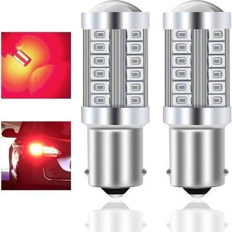 1156 BA15S P21W 1141 7506 Ampoules LED de Voiture Rouge 900LM Ultra Lumineux 5730 33SMD LED Frein de Recul Arrêt Arrière Feux de Brouillard Arrière Position Feu Arrière 12-30V 3.6W-10Pcs (1/5)