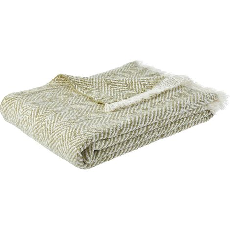 Mömax Kuscheldecke Chevron Grün/Weiß ca. 130x170cm (1/2)