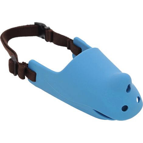 Muselière en silicone pour chien, respirante et ajustable, bleue, taille M (tour de bouche 13,5‑16 cm / 5,3‑6,3 po) (1/5)