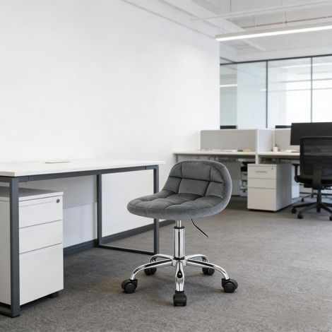 Chaise de salon moderne, chaise de bureau, tabouret de bureau à roulettes, chaise pivotante pour coiffeuse (chaises uniquement) (1/4)