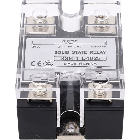 Relais statique CC/CA à commutation rapide, anti-vibrations et ignifugé, module SSR 25 A 24-480 V CA (1/5)