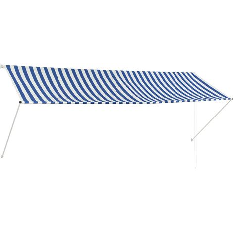 vidaXL Tenda da Sole Retrattile 350x150 cm Blu e Bianco