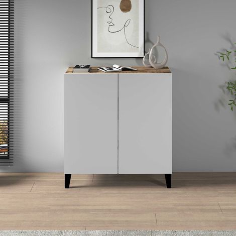 WHOUS Armadio multiuso Easy a 2 ante acero e bianco opaco 79,20x38x92,5 cm