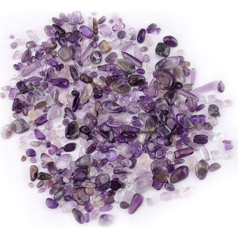 100 g Trommelstein, kleine Bündel, zerkleinerter natürlicher Bergkristall, Bergkristall (lila) (1/4)