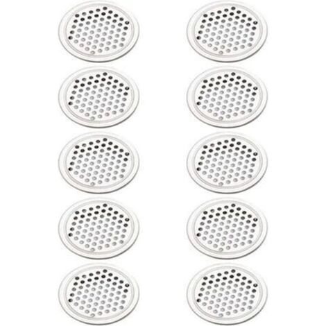 20 grilles de ventilation rondes en acier inoxydable, adaptées aux armoires et aux meubles de cuisine (53 mm) (1/4)