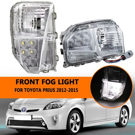Paire Feux Avant Multi-fonctions LED Gauche et Droit pour Toyota Prius 2012 à 2015 Feu antibrouillard + Feu de jour DRL + Clignotant intégré, Références OEM 81521-47060 / 81511-47060, 12V étanche (1/5)