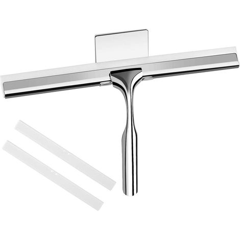 Duschabzieher Edelstahl Silikonlippe 25cm Duschwischer Ohne Bohren (1/5)