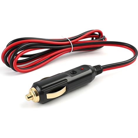 Câble de Prise Mâle pour Allume-Cigare 2 m et Fusible 20 A, Prise Allume Cigare 12V pour Voiture, Rallonge Allume Cigare 12V avec Fils Étamés (1/5)